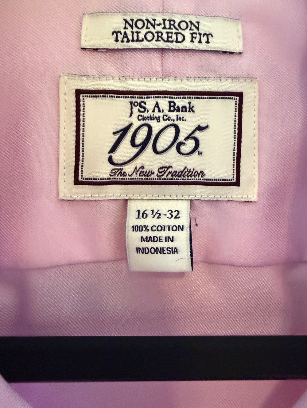 Jos. A. Bank 1905 Tailored Fit Dress Shirt Men’s 16.5 32 Pink Non-Iron - Picture 7 of 11